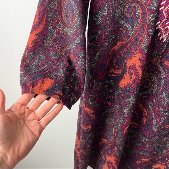 Blue Rain Paisley Long-Sleeve Dress - Picture 4 of 8